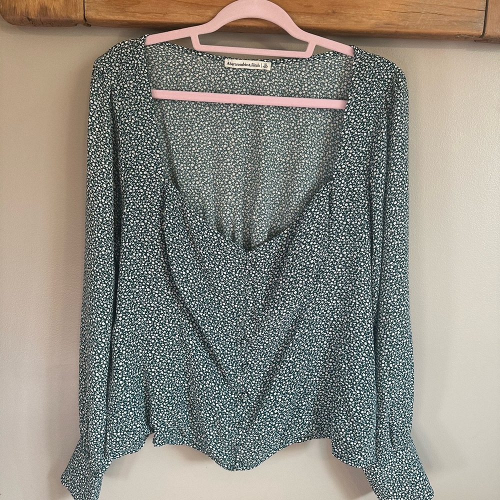 Abercrombie & Fitch Green Patterned Blouse